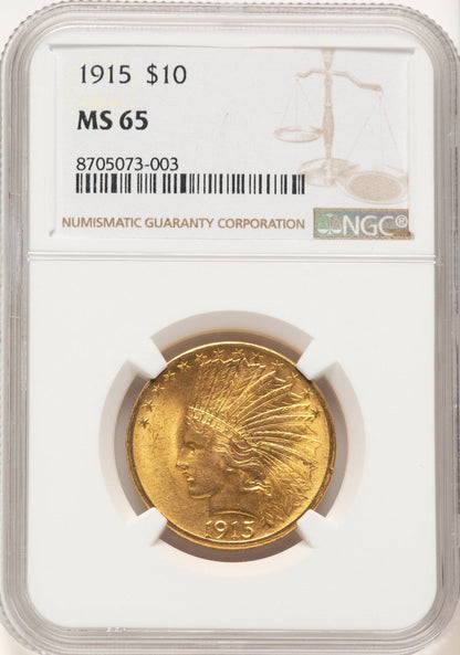 1915 $10 Indian Eagle NGC MS65