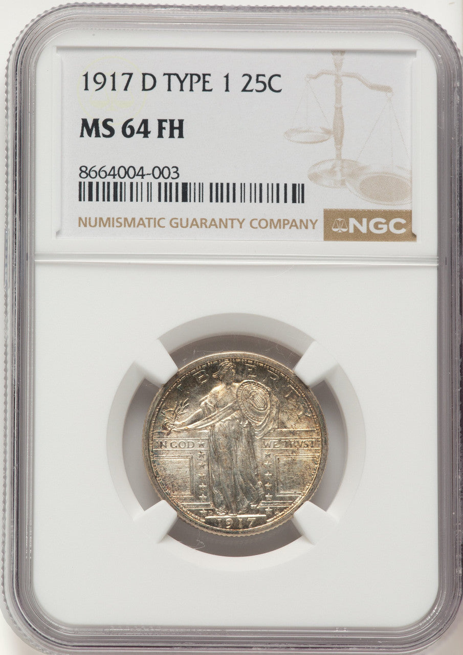 1917-D T-1 FH Standing Liberty Quarter NGC MS64