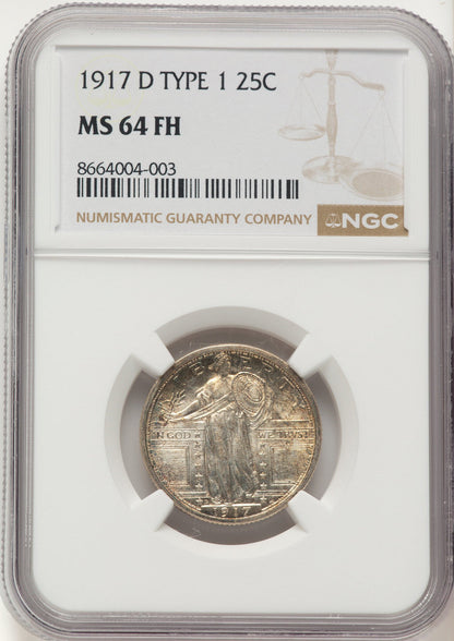 1917-D T-1 FH Standing Liberty Quarter NGC MS64
