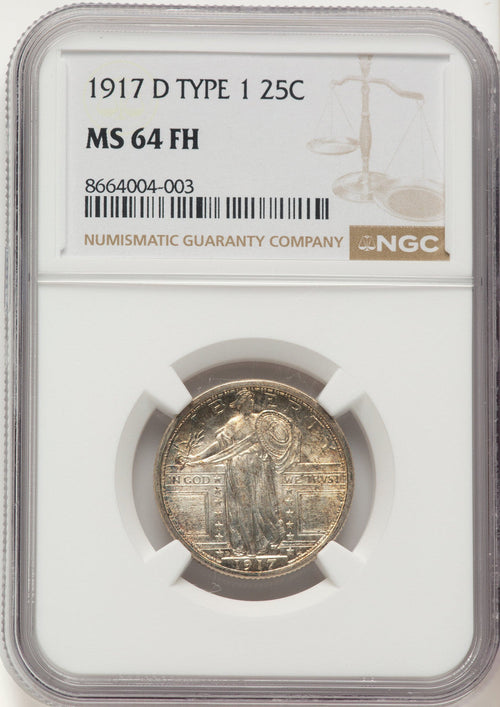 1917-D T-1 FH Standing Liberty Quarter NGC MS64