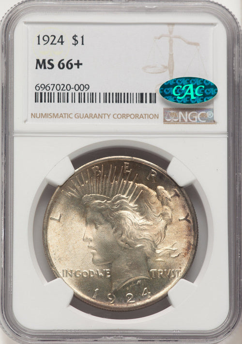 1924 CAC Peace Dollar NGC MS66+ (784596004)