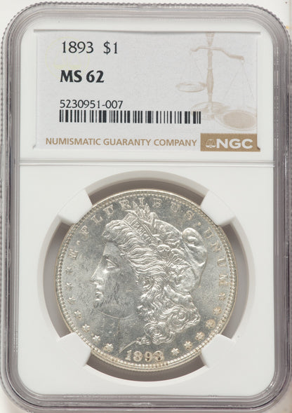 1893 Morgan Dollar NGC MS62