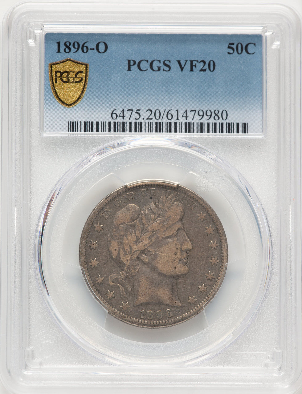 1896-O 50C Barber Half Dollar PCGS VF20