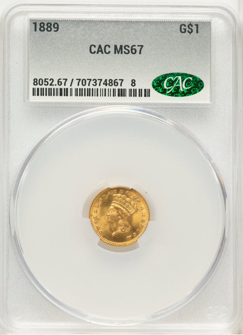 1889 G$1 Gold Dollar CACG MS67