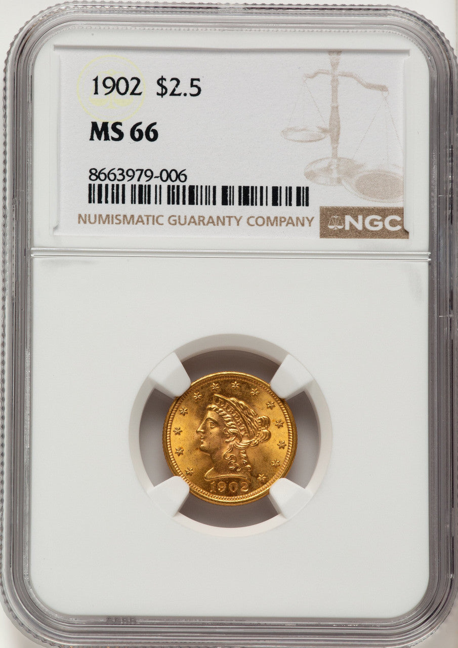 1902 $2.50 Liberty Quarter Eagle NGC MS66