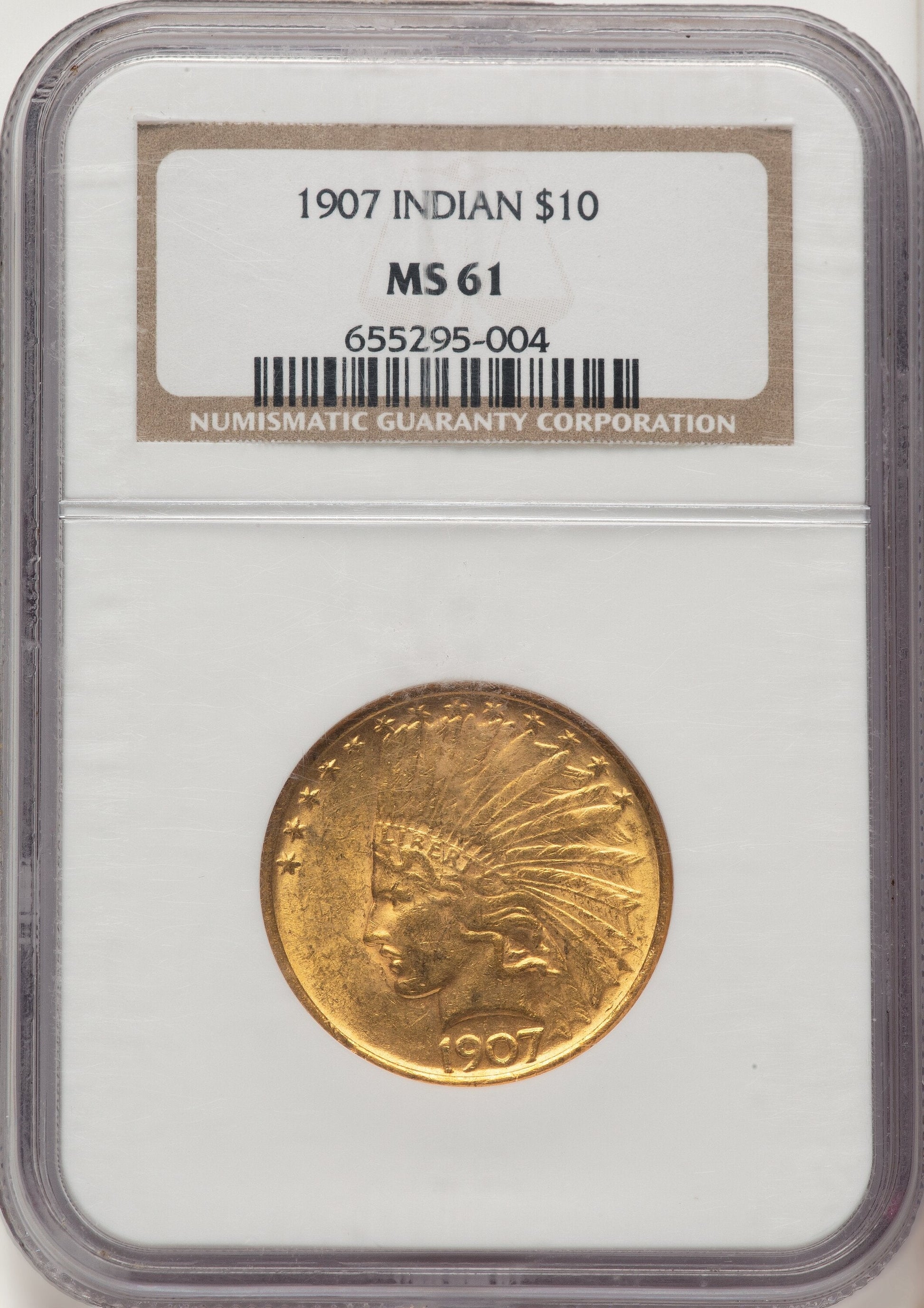 1907 $10 No Motto Indian Eagle NGC MS61