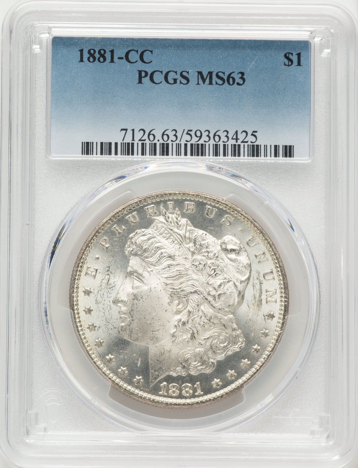 1881-CC Morgan Dollar PCGS MS63