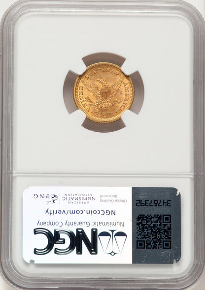1861 $2.50 New Reverse Type 2 CAC Liberty Quarter Eagle NGC MS64