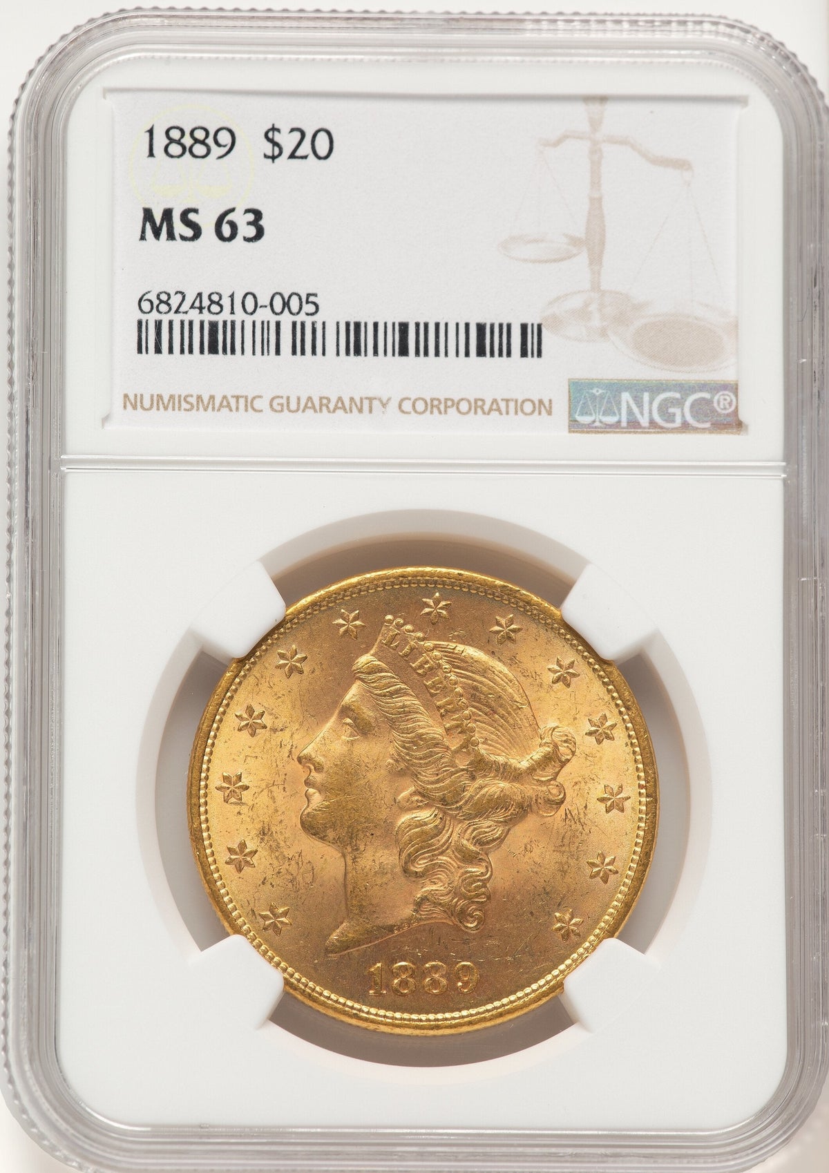 1889 $20 Liberty Double Eagle NGC MS63