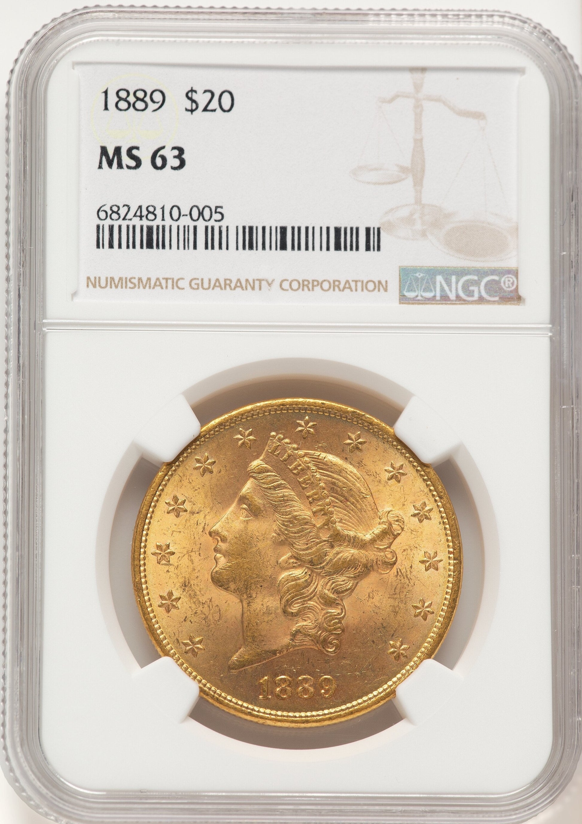1889 $20 Liberty Double Eagle NGC MS63