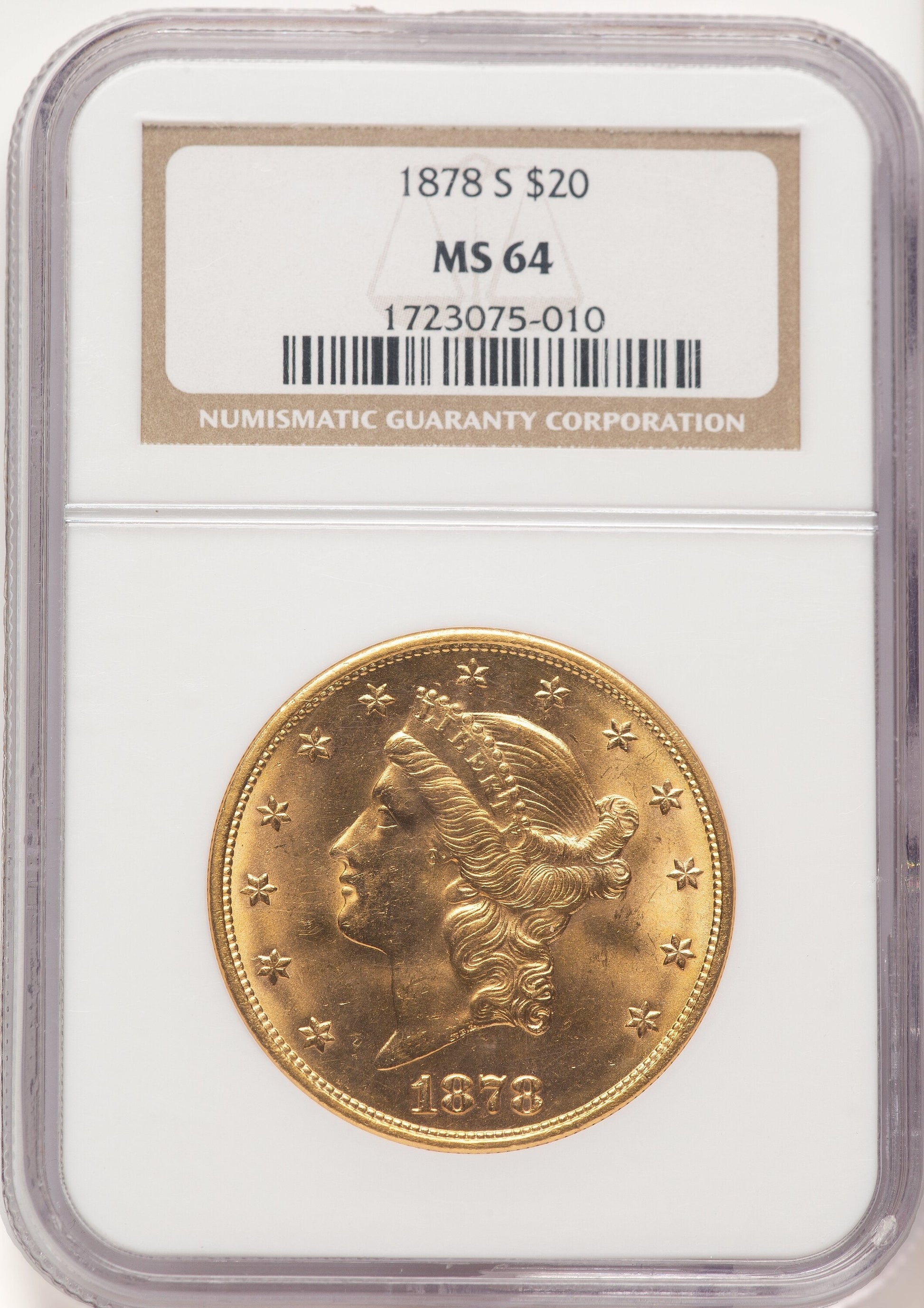 1878-S $20 Liberty Double Eagle NGC MS64