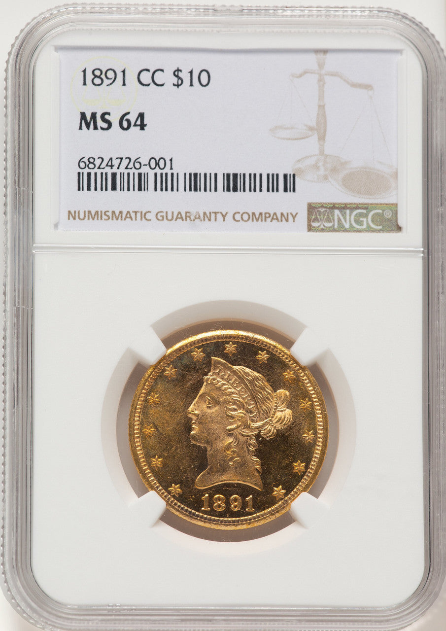 1891-CC $10 Liberty Eagle NGC MS64