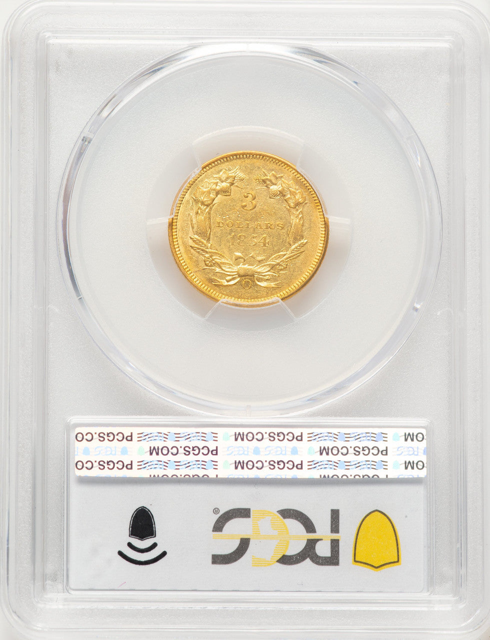 1854-O $3 Three Dollar Gold Pieces PCGS AU55