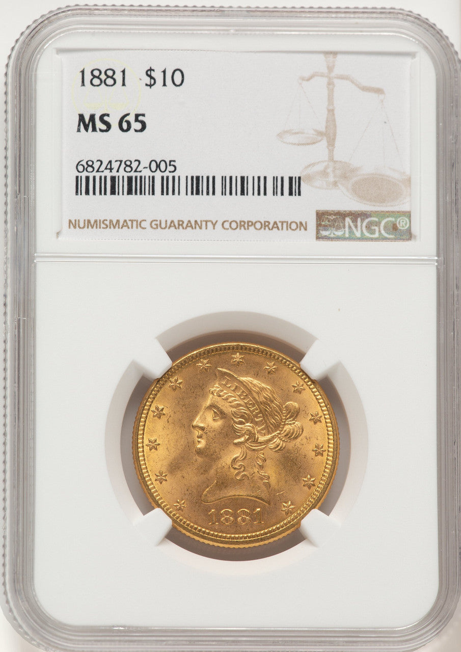 1881 $10 Liberty Eagle NGC MS65