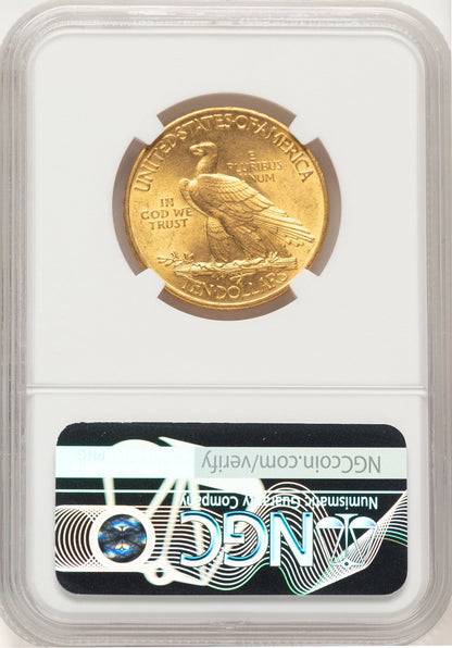 1908 $10 MOTTO Indian Eagle NGC MS64