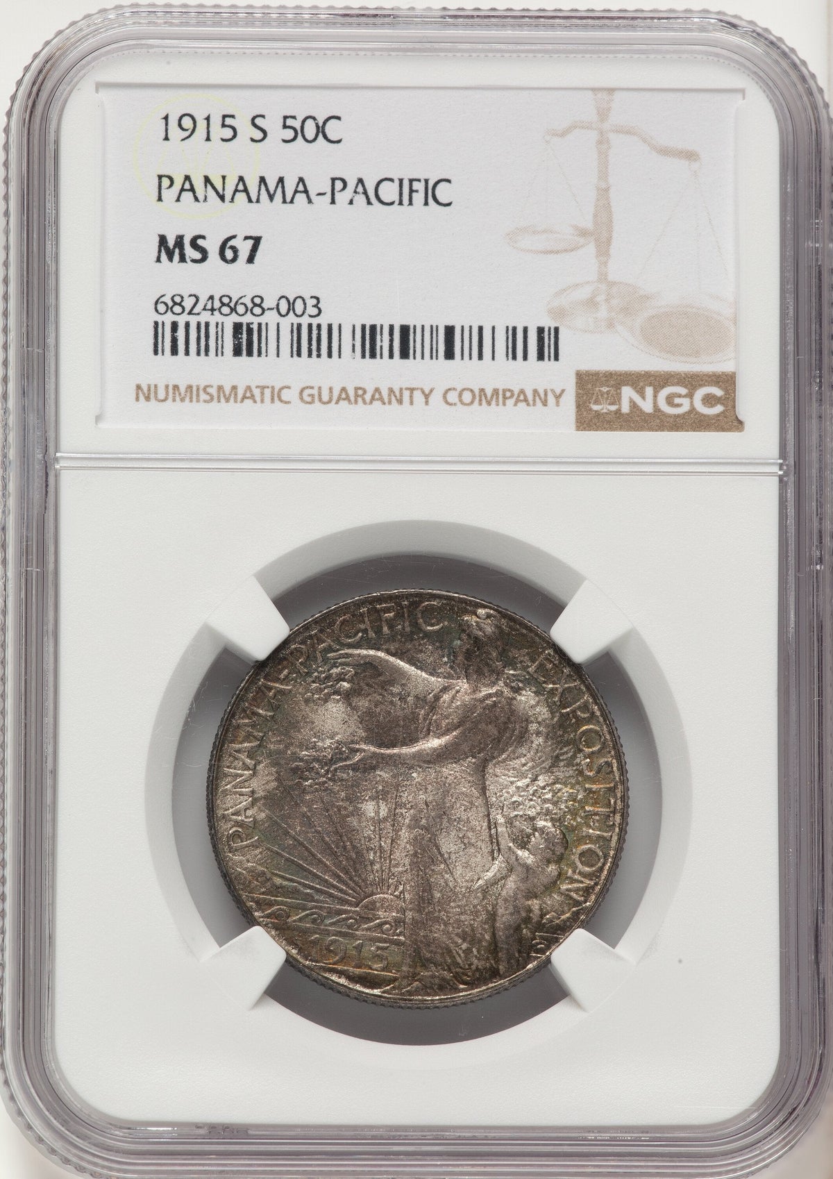 1915-S 50C Panama-Pacific Commemorative Silver NGC MS67
