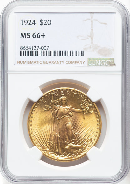 1924 $20 Saint Saint-Gaudens Double Eagle NGC MS66+