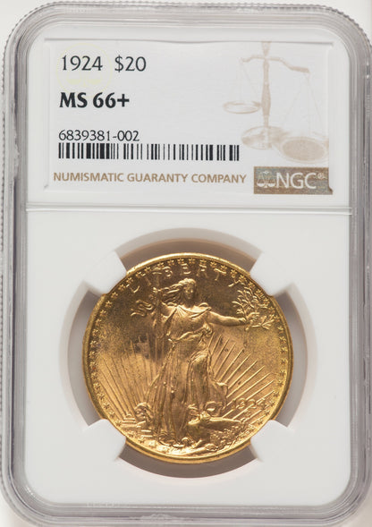 1924 $20 Saint Saint-Gaudens Double Eagle NGC MS66+