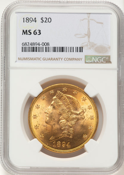 1894 $20 Liberty Double Eagle NGC MS63