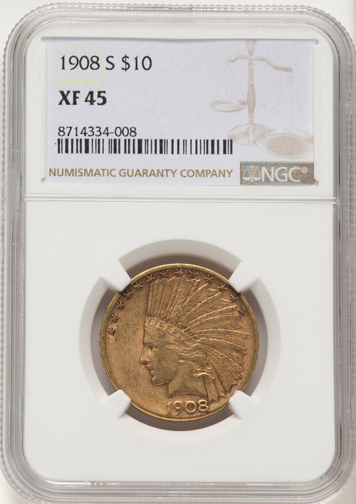 1908-S $10 Indian Eagle NGC XF45