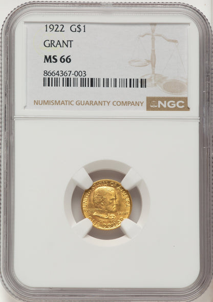 1922 G$1 Grant No Star Commemorative Gold NGC MS66