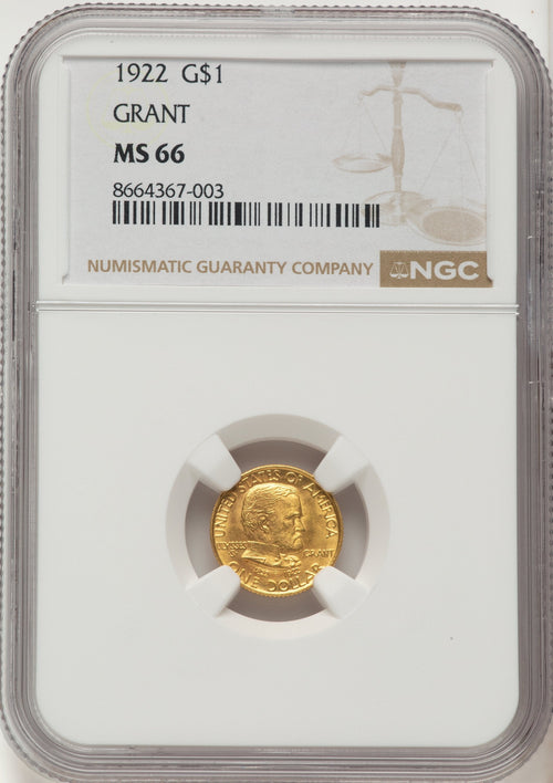 1922 G$1 Grant No Star Commemorative Gold NGC MS66