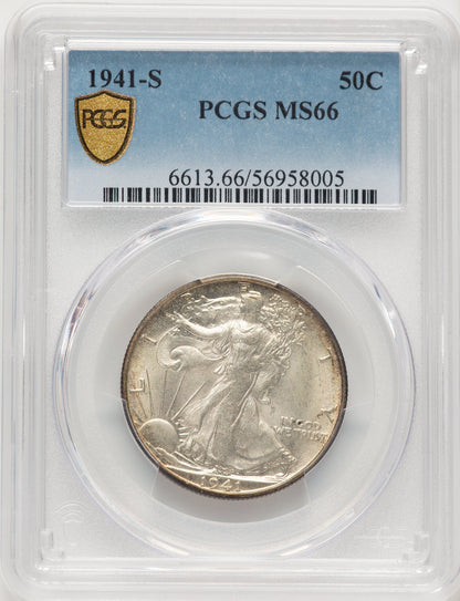 1941-S 50C Walking Liberty Half Dollar PCGS MS66