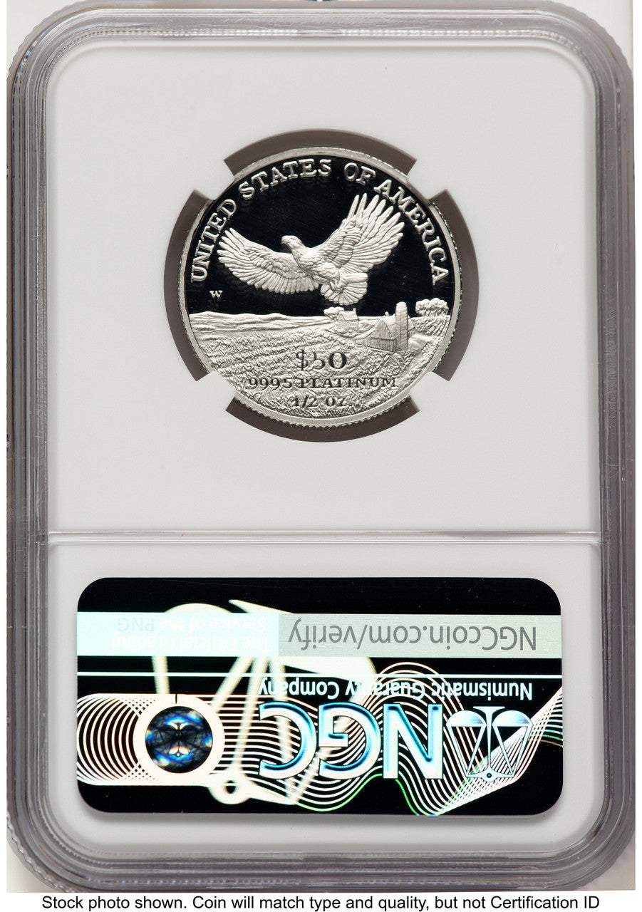 2000-W Proof Platinum Eagle 1/2 oz Mike Castle NGC PF70