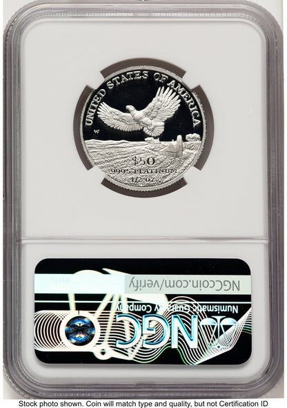 2000-W Proof Platinum Eagle 1/2 oz Mike Castle NGC PF70
