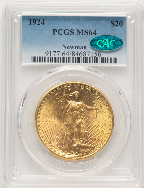 1924 $20 Saint CAC Saint-Gaudens Double Eagle PCGS MS64