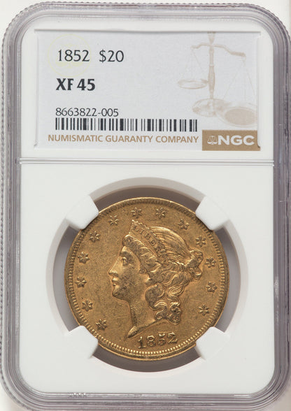 1852 $20 Liberty Double Eagle NGC XF45