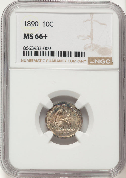 1890 10C Seated Dime NGC MS66+