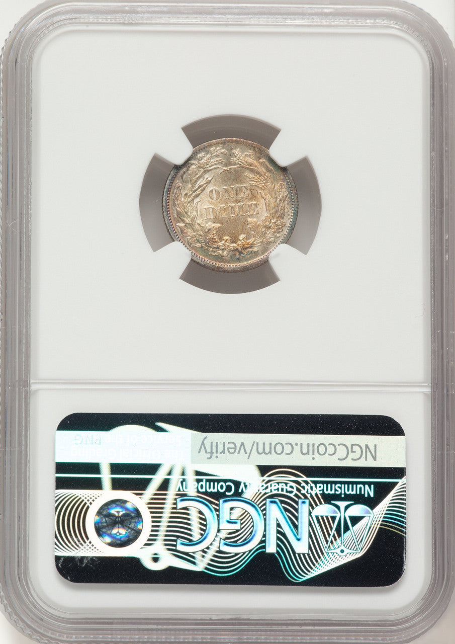 1890 10C Seated Dime NGC MS66+