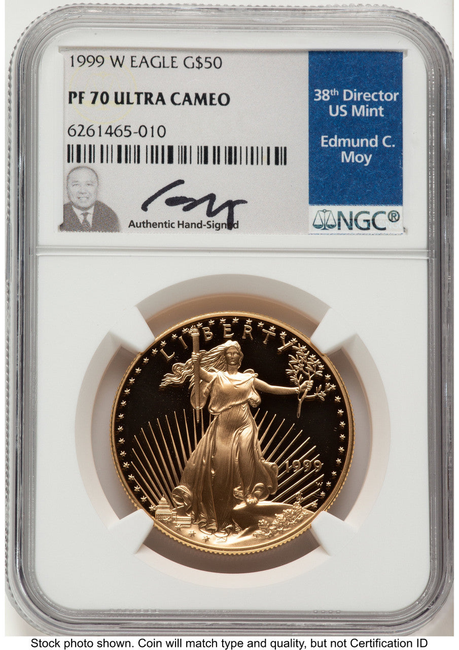 1999-W Proof Gold Eagle 1 oz NGC PF70 Ed Moy