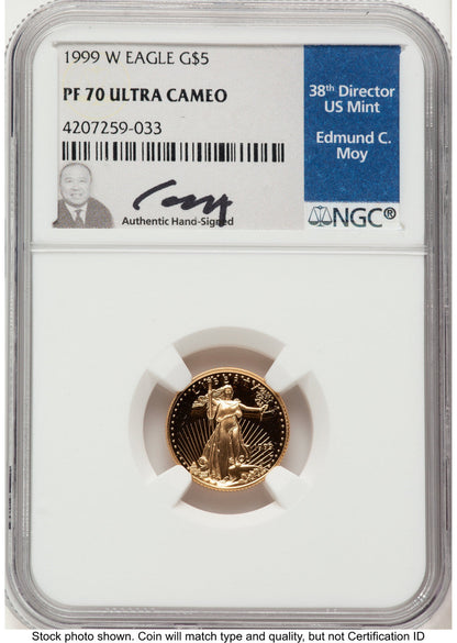 1999-W Proof Gold Eagle 1/10 oz NGC PF70 Ed Moy