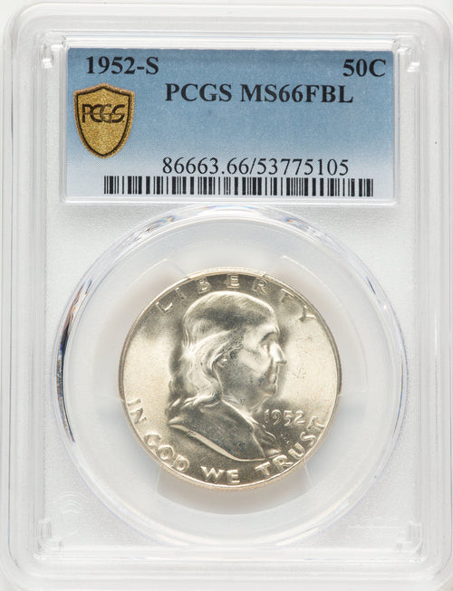 1952-S 50C FL Franklin Half Dollar PCGS MS66