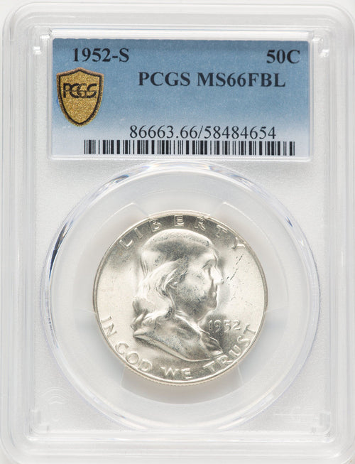 1952-S 50C FL Franklin Half Dollar PCGS MS66