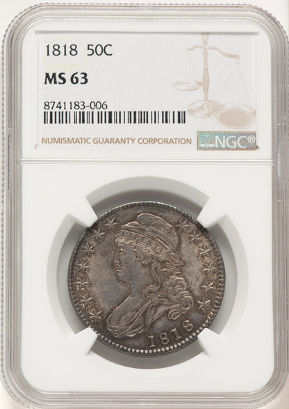 1818 50C O-108 Bust Half Dollar NGC MS63