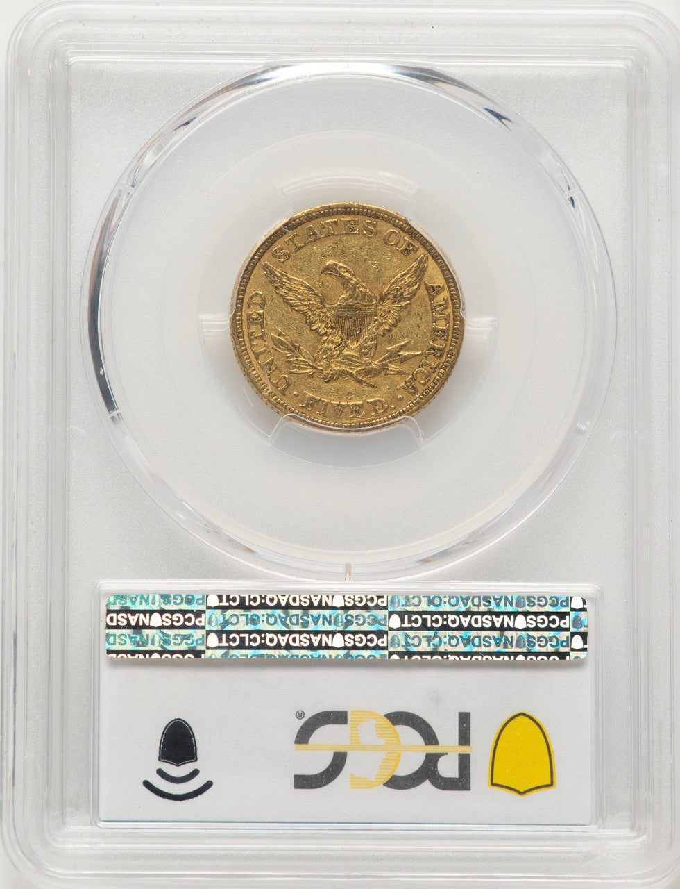 1846 $5 Large Date Blue Gradient Liberty Half Eagle PCGS AU53