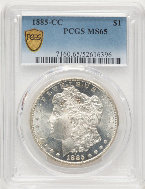 1885-CC Blue Gradient Morgan Dollar PCGS MS65