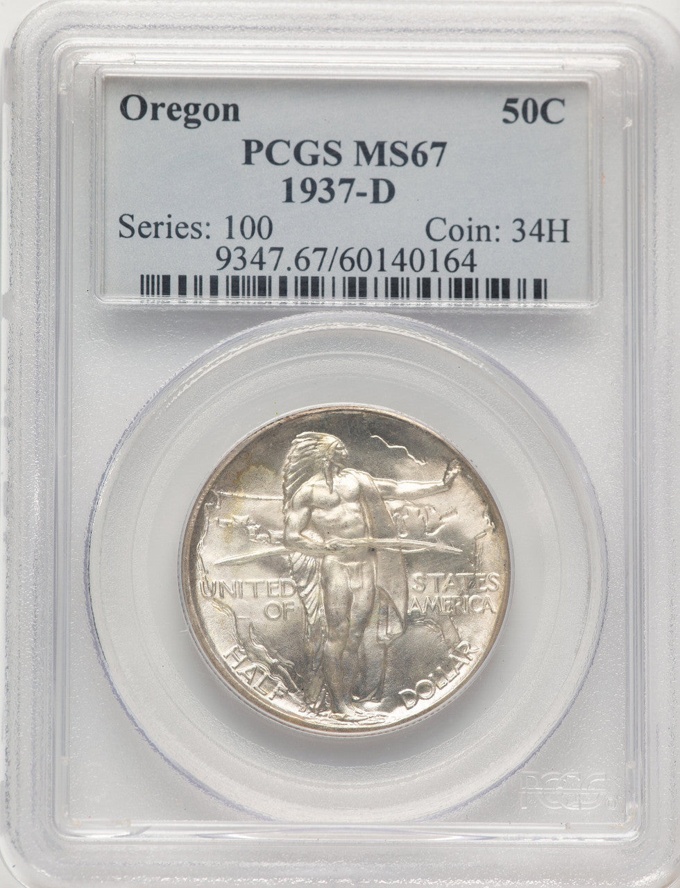 1937-D 50C Oregon Commemorative Silver PCGS MS67