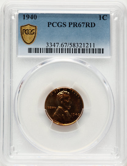 1940 1C RD Proof Lincoln Cent PCGS PR67