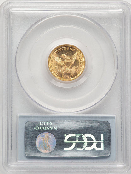1890 $2.50 CAC Liberty Quarter Eagle PCGS MS64
