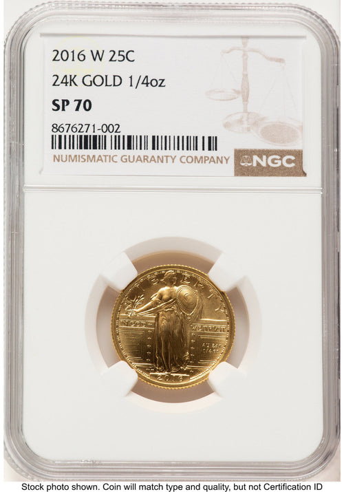 2016-W 25C Standing Liberty 100th Anniversary Gold Centennial NGC MS70