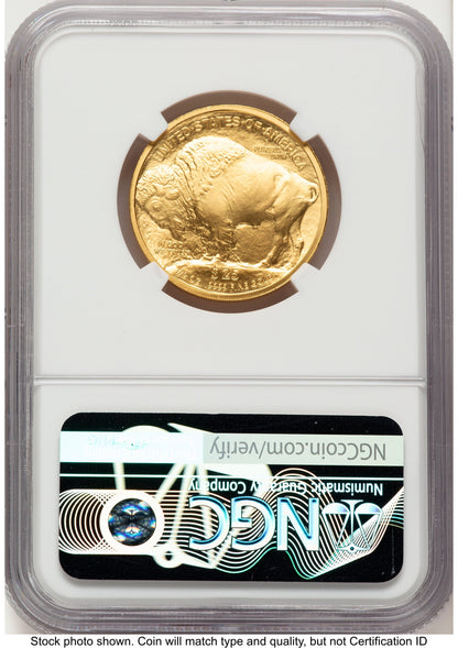 2008-W Burnished Gold Buffalo 1/2 oz Brown Label NGC MS70
