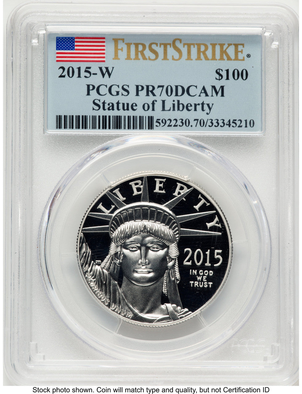 2015-W Proof Platinum Eagle 1 oz FS Flag PCGS PR70