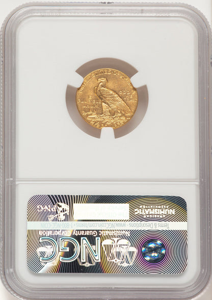 1915 $2.50 Brown Label Indian Quarter Eagle NGC MS61