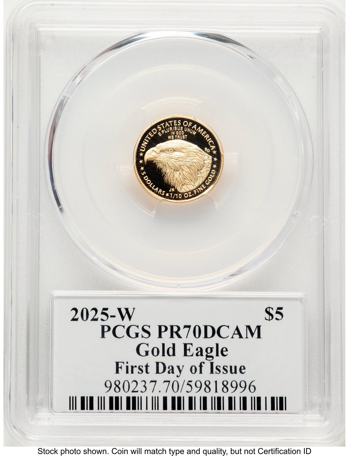 2025-W Proof Gold Eagle 1/10 oz FDI David Hall PCGS PR70