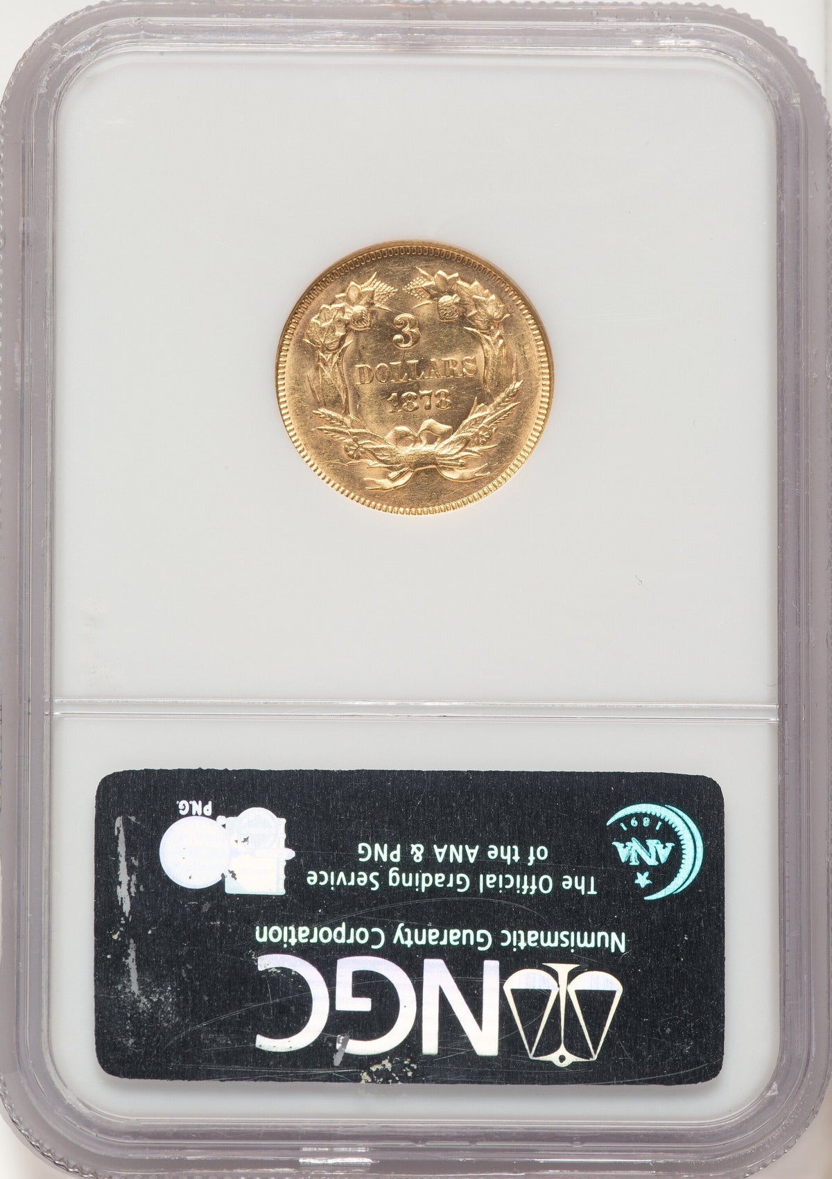 1878 $3 Three Dollar Gold Pieces NGC MS62
