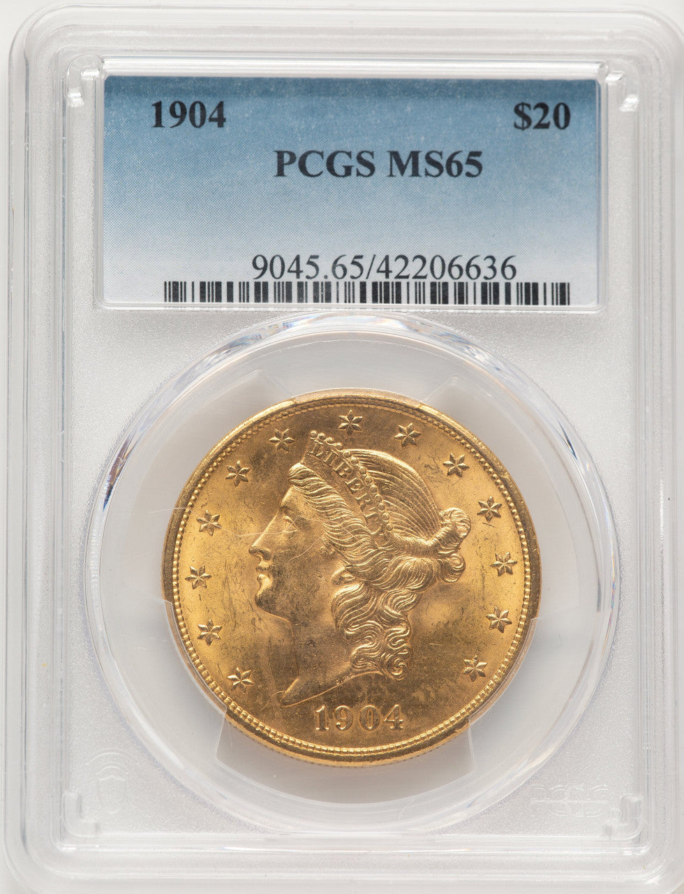 1904 $20 Liberty Liberty Double Eagle PCGS MS65
